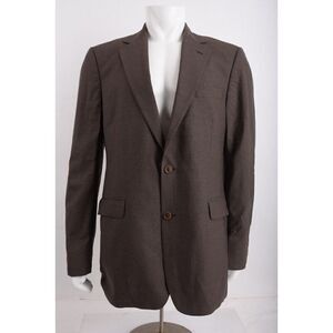 Brooks Brothers Mens Suit Jacket Sport Coat US 41 L Stretch Brown Wool Blend